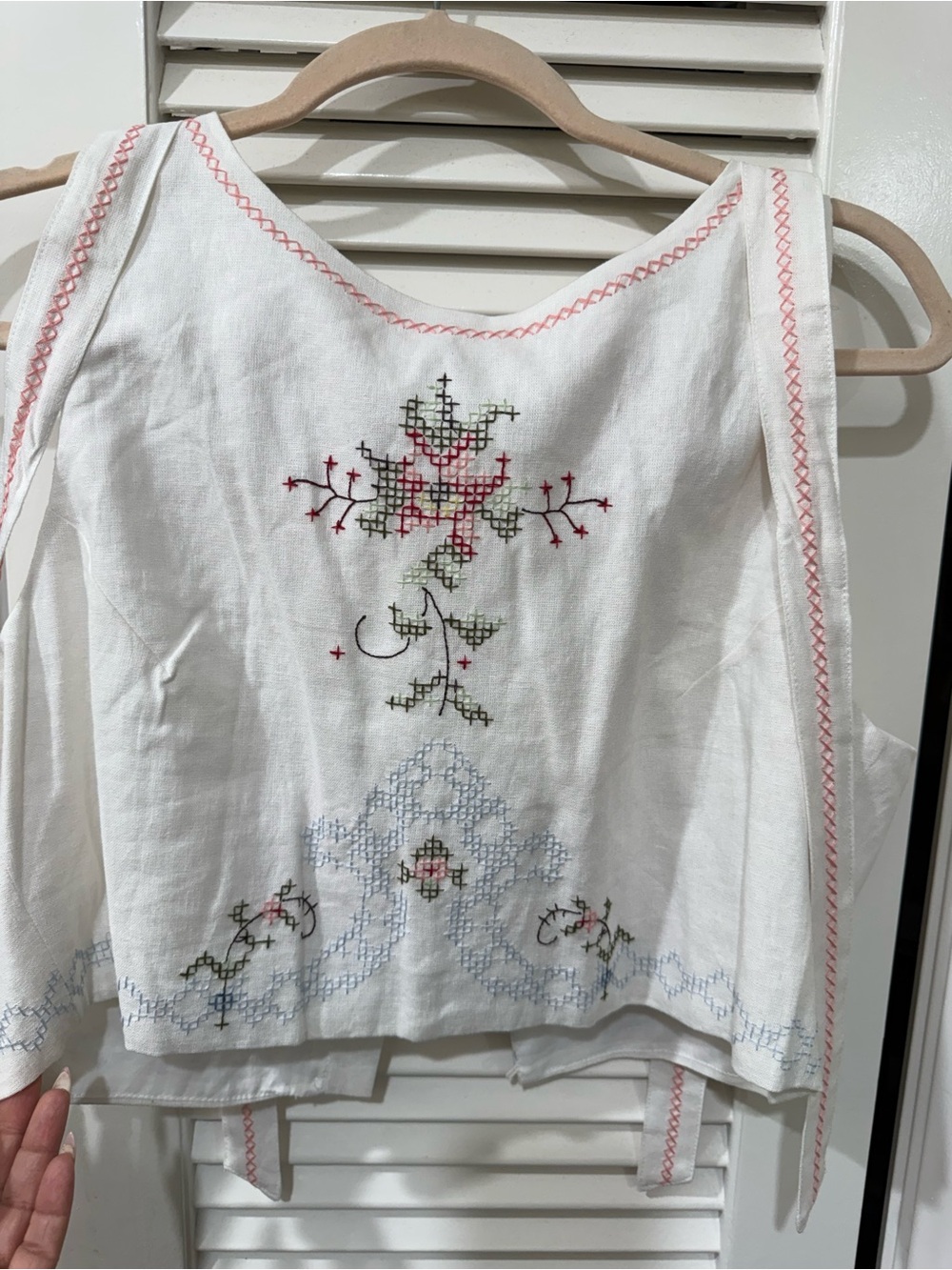 Camila Coelho Cream Floral Embroidered Top and maxi skirt Two-Piece Set